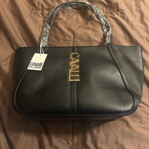 Cavalli Sandra Shopper Bag in Black Onyx